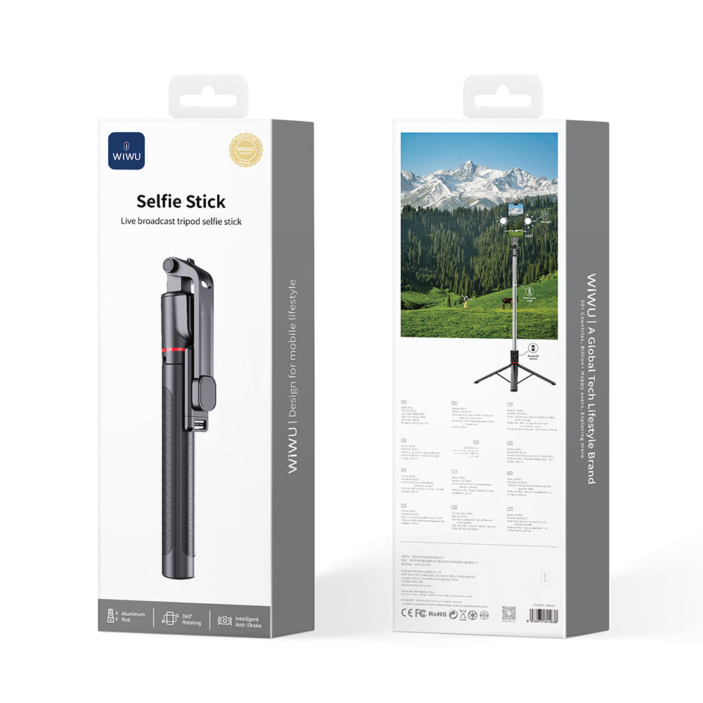 Wiwu Wi-SE015 Canlı Yayın Dolgu Işıklı Teleskopik Tripod ve Selfie Çubuğu Wiwu Wi-SE015 Canlı Yayın Dolgu Işıklı Teleskopik Tripod ve Selfie Çubuğu